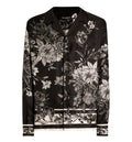 Flower bouquet-print jacquard twill shirt