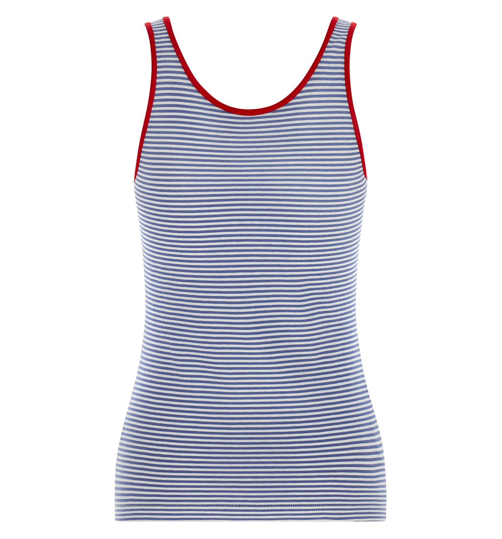 Striped cotton jersey tank top