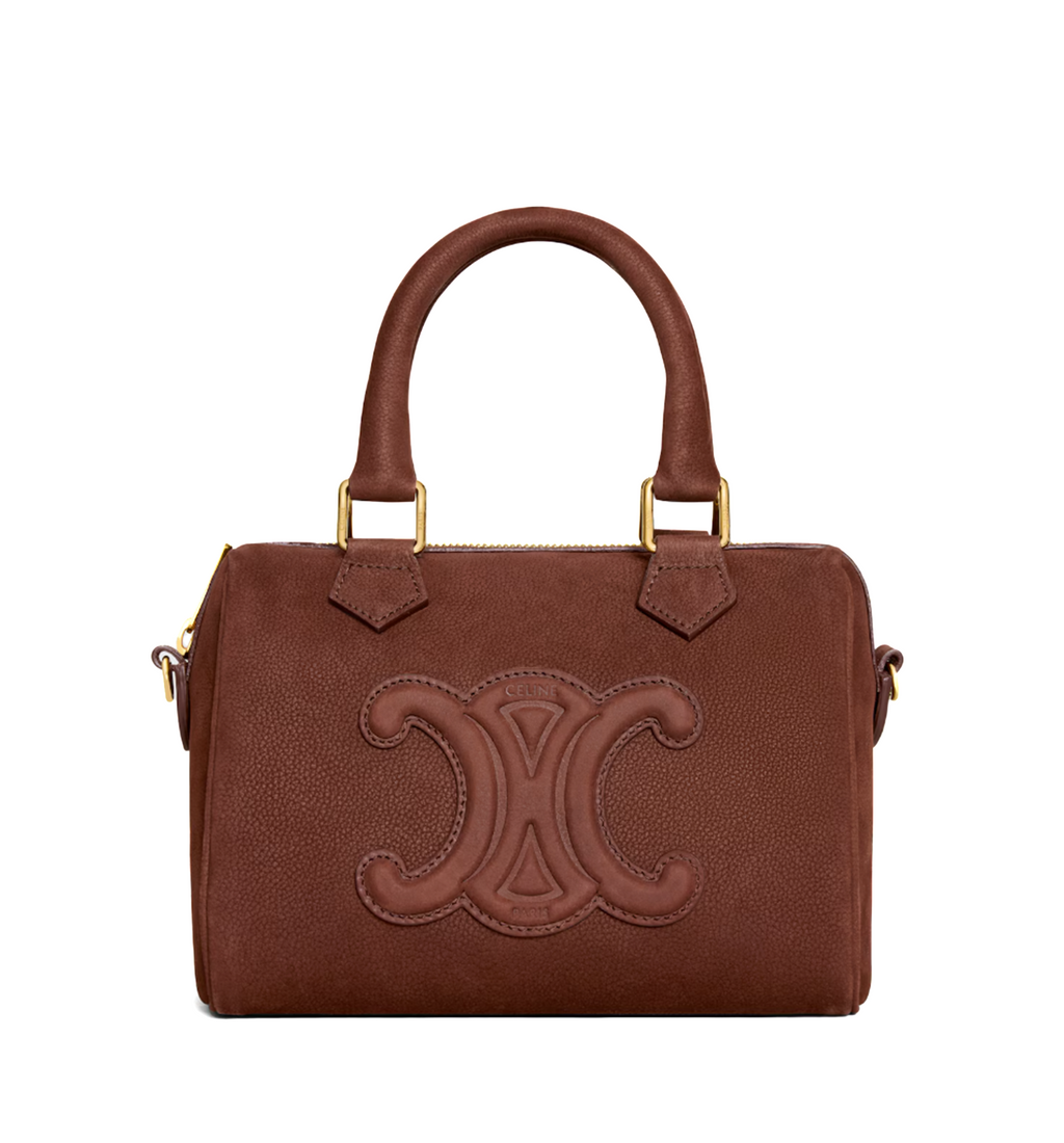 Small Boston Bag in Grained Nubuck Calfskin