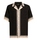 Logo and stripe-print hawaii shirt
