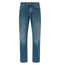 Regular-fit cotton jeans with tag
