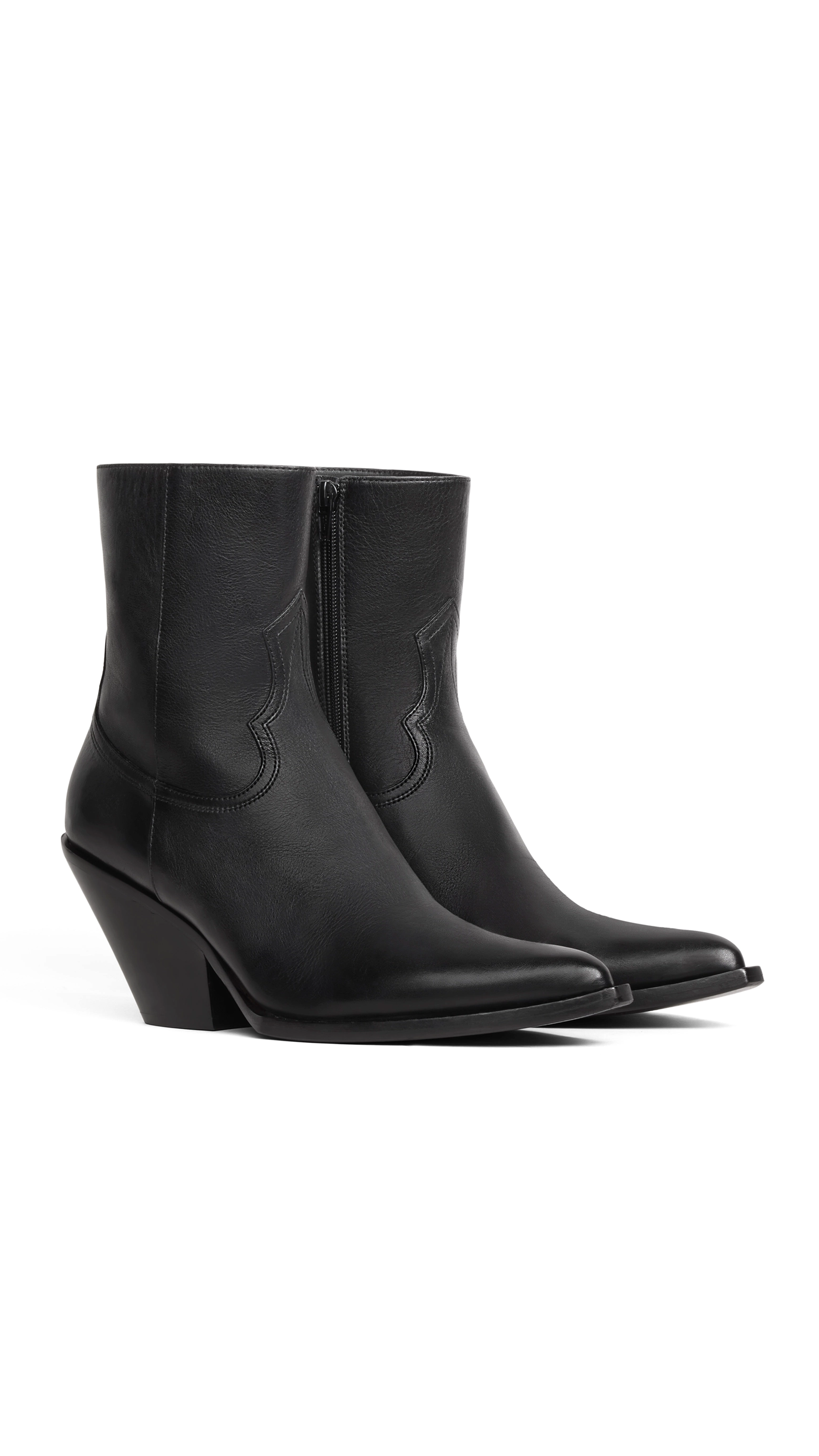 Zip Boots Celine Joan in Calfskin - Black