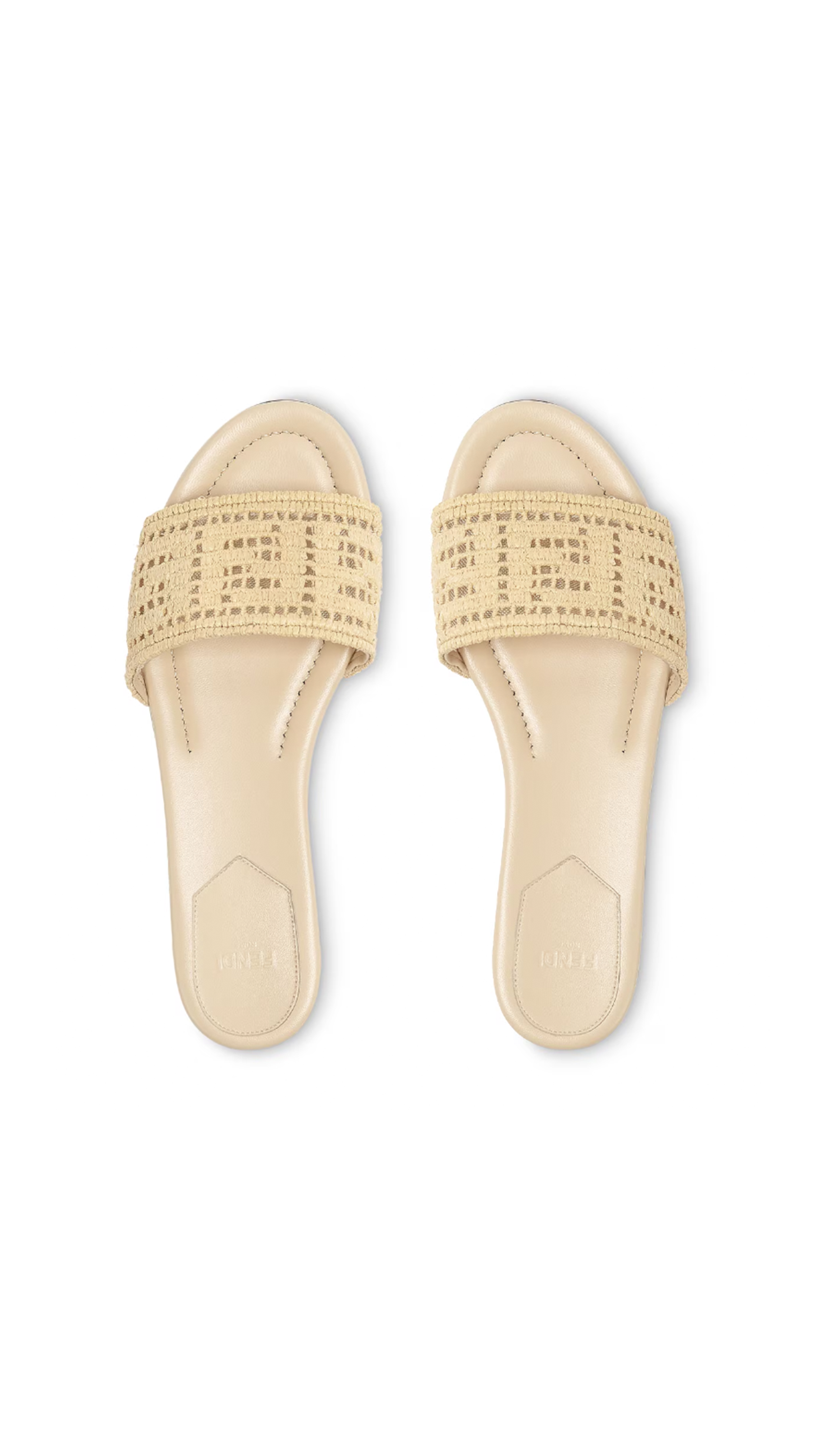 FF Raffia Fendi Sunshine Slide - Natural