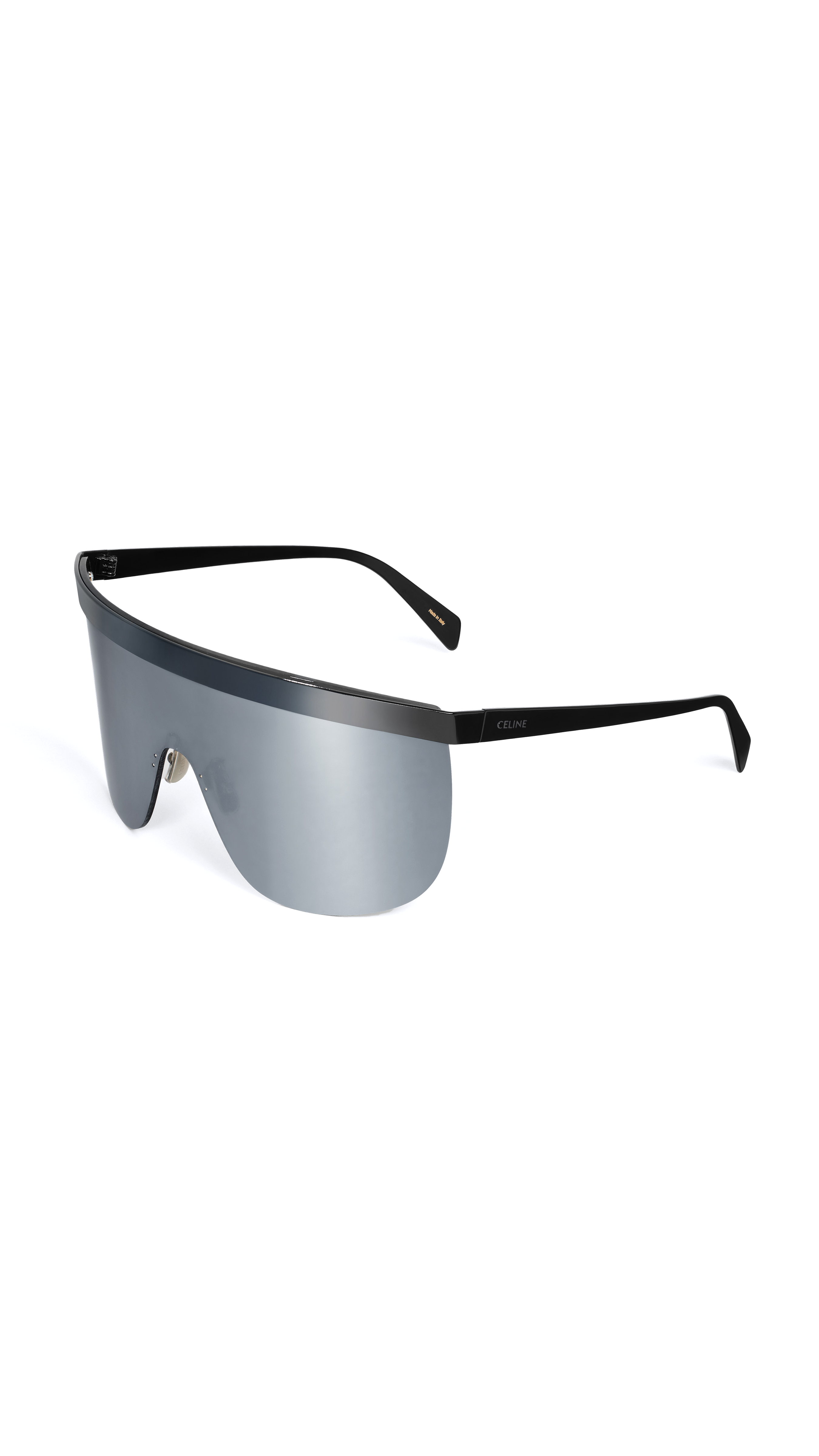 Moon Sunglasses in Metal with Mirror Lenses - Black/Silver