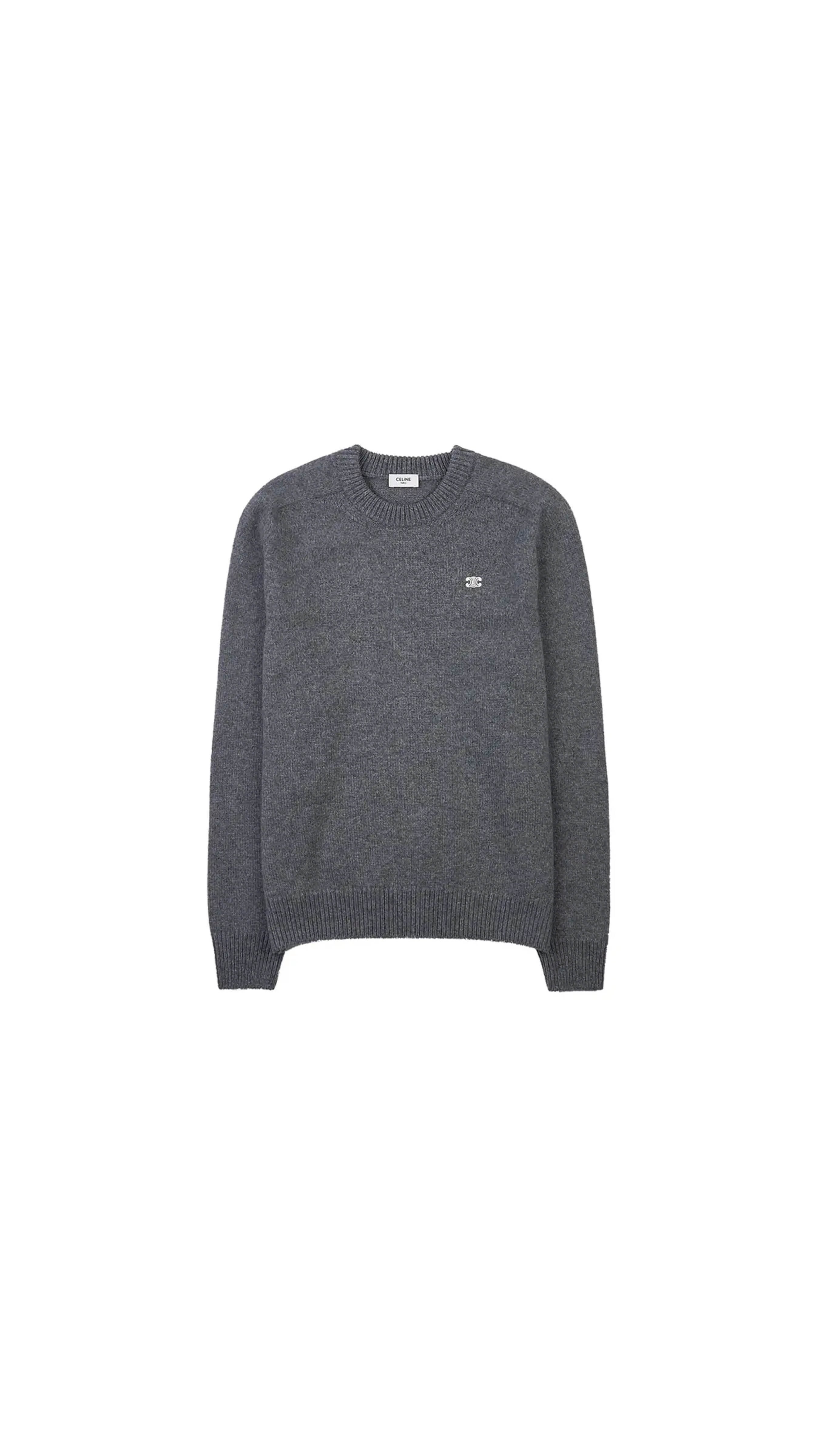 Triomphe Crewneck Sweater in Wool - Grey