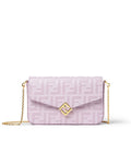 Wallet On Chain FF Diamonds leather shoulder bag with FF embossed logo