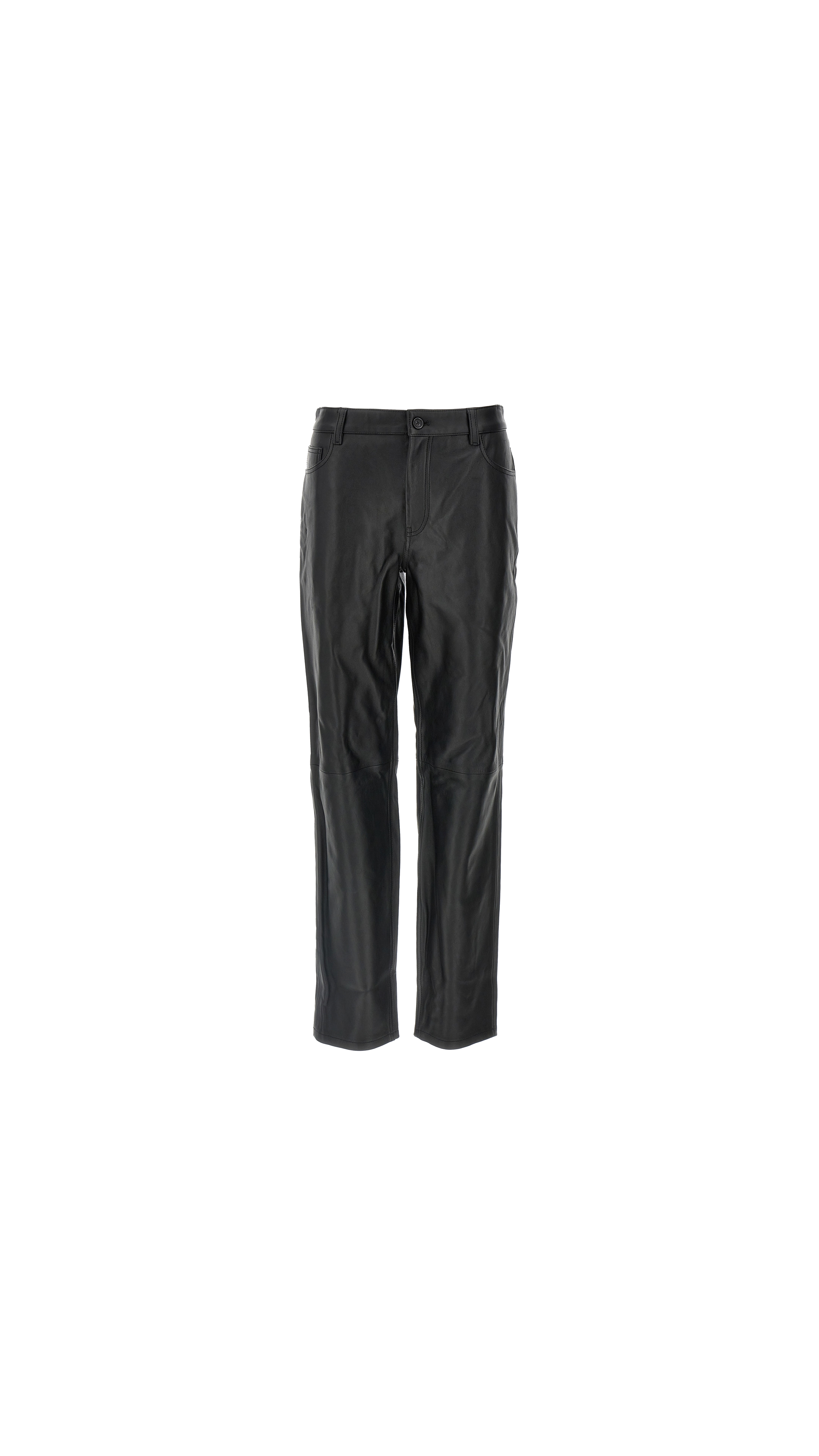 Five-pocket Leather Trousers - Black