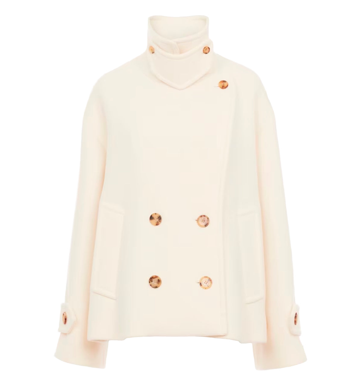 Oversized short coat in wool