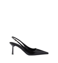 Brushed leather slingback pumps