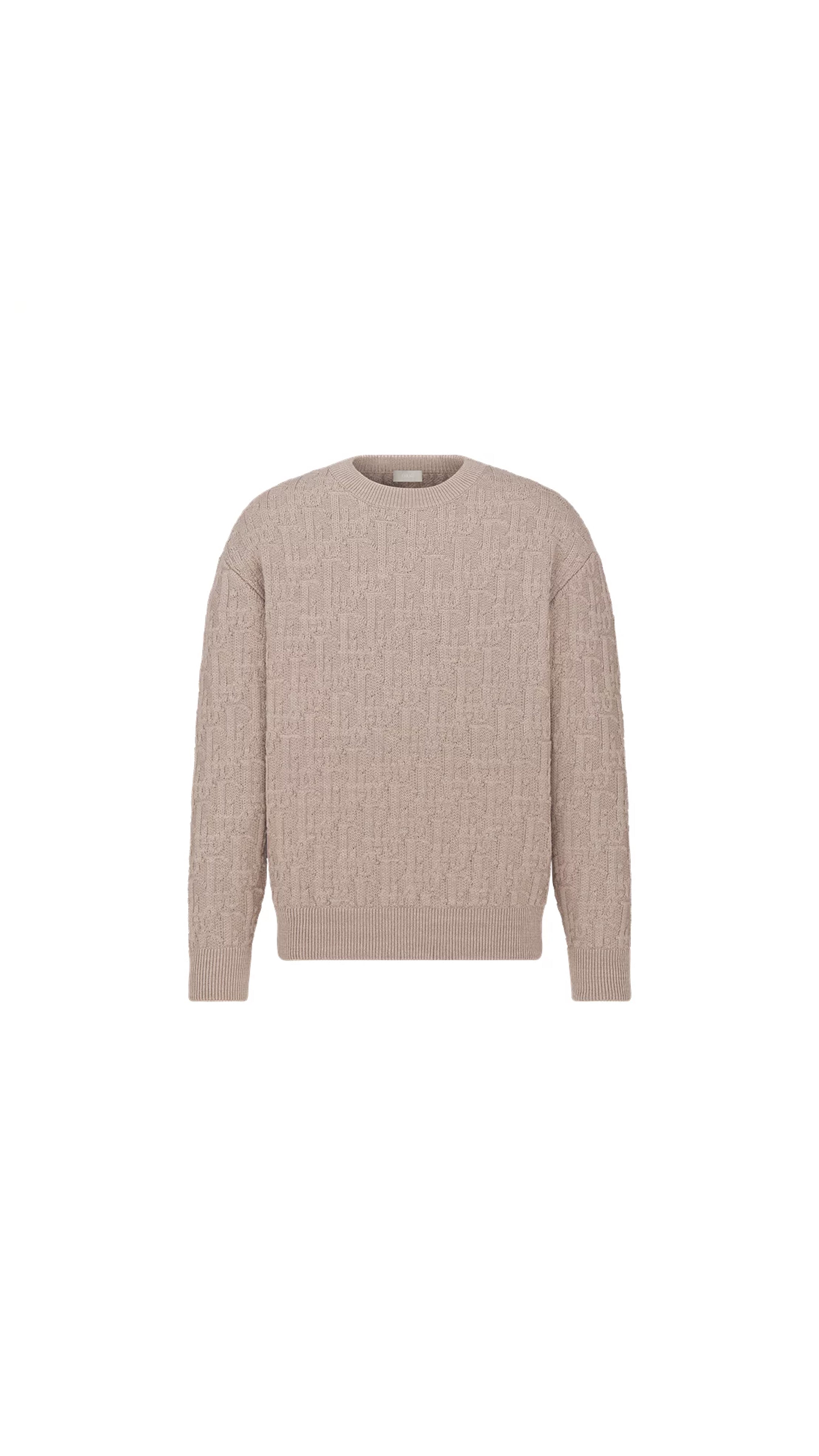 Dior Oblique Sweater Gray Cotton-Blend Jacquard - Brown