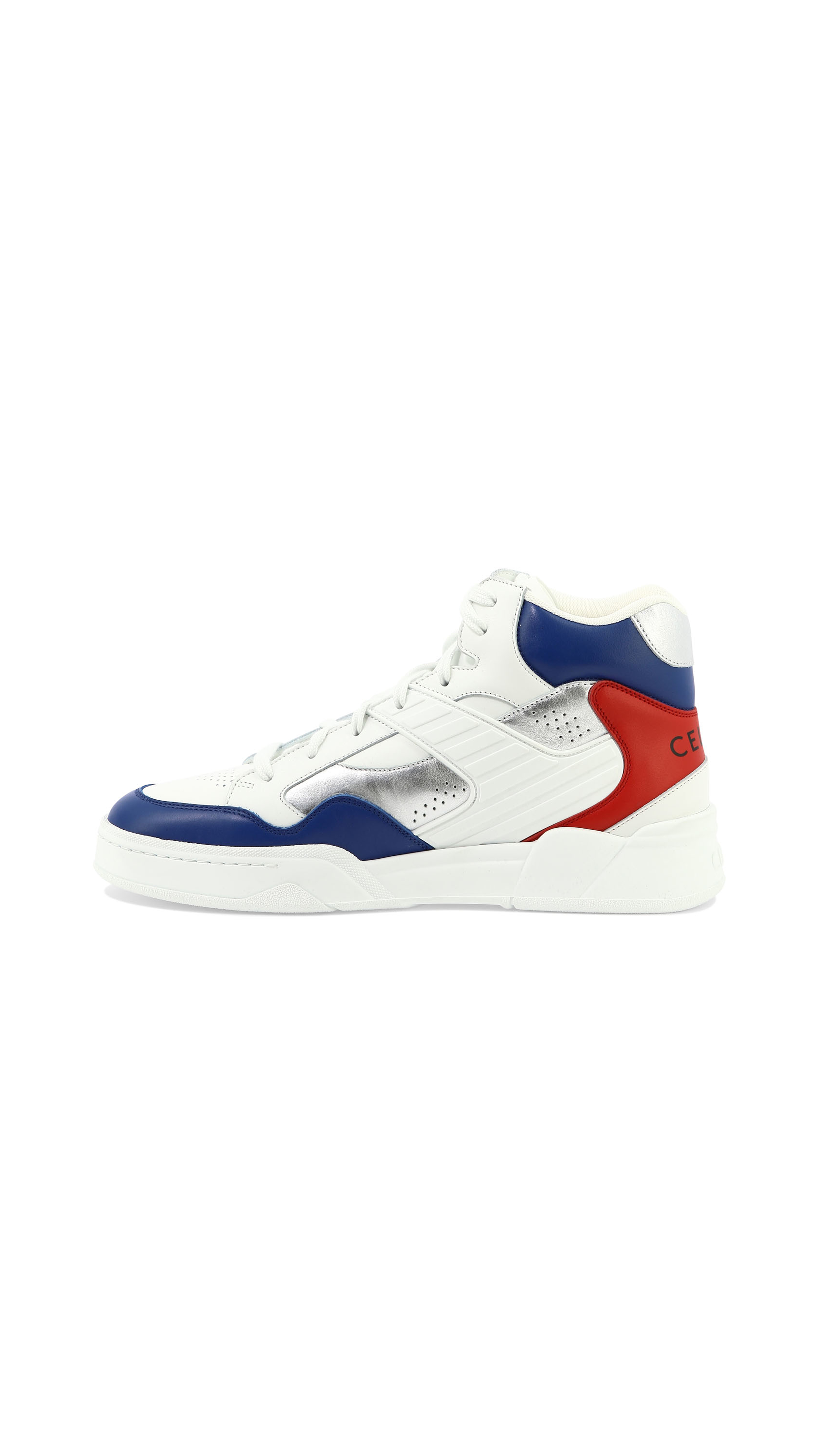 Ct-06 High Top Sneaker in Calfskin - Red/Blue