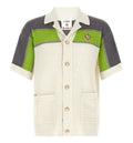 Stripe Crochet Short Sleeve Shirt