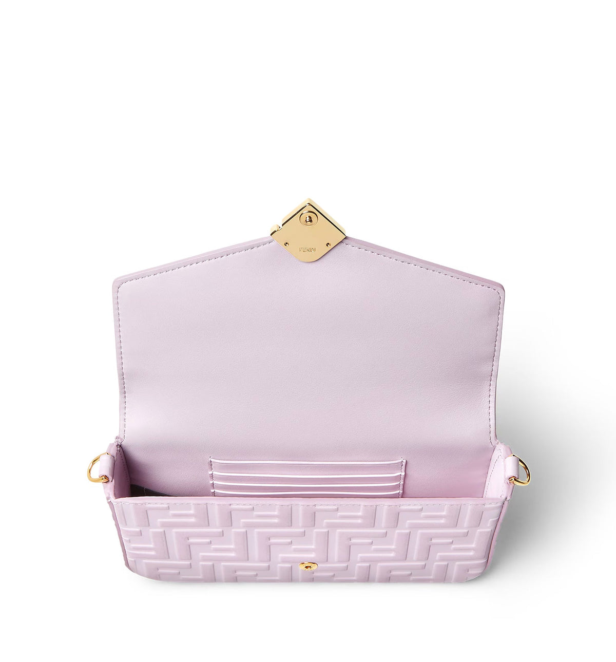 Wallet On Chain FF Diamonds leather shoulder bag with FF embossed logo