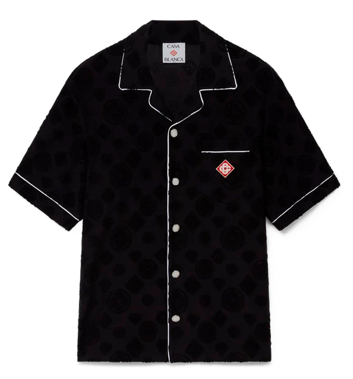 Towelling Monogram Short Sleeve Shirt