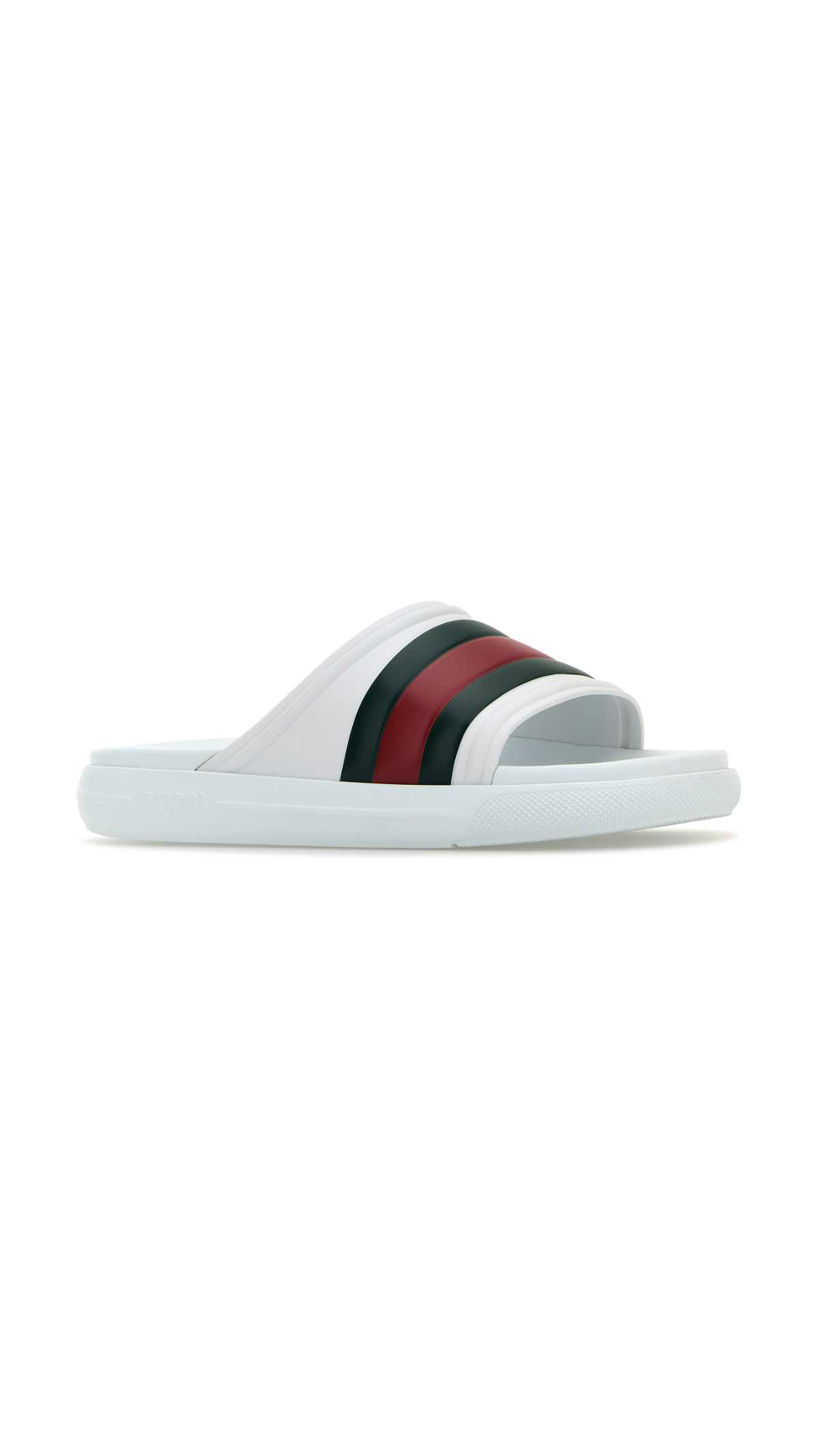 Web Rubber Slide Sandal - White