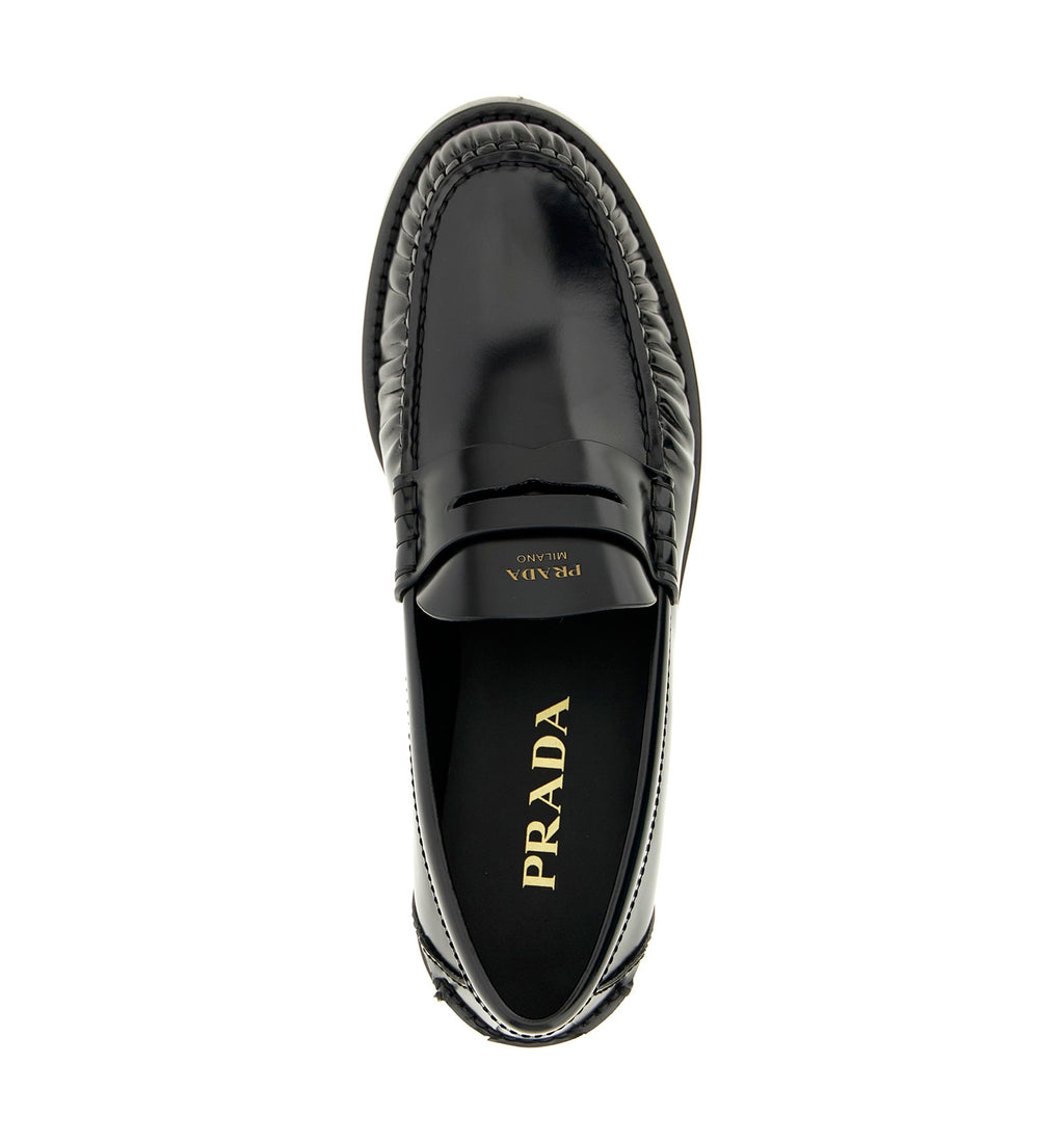 Brushed leather loafers