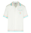 Floral Cuban Collar Short Sleeve Silk Shirt