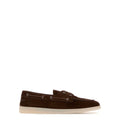 Brown suede loafers