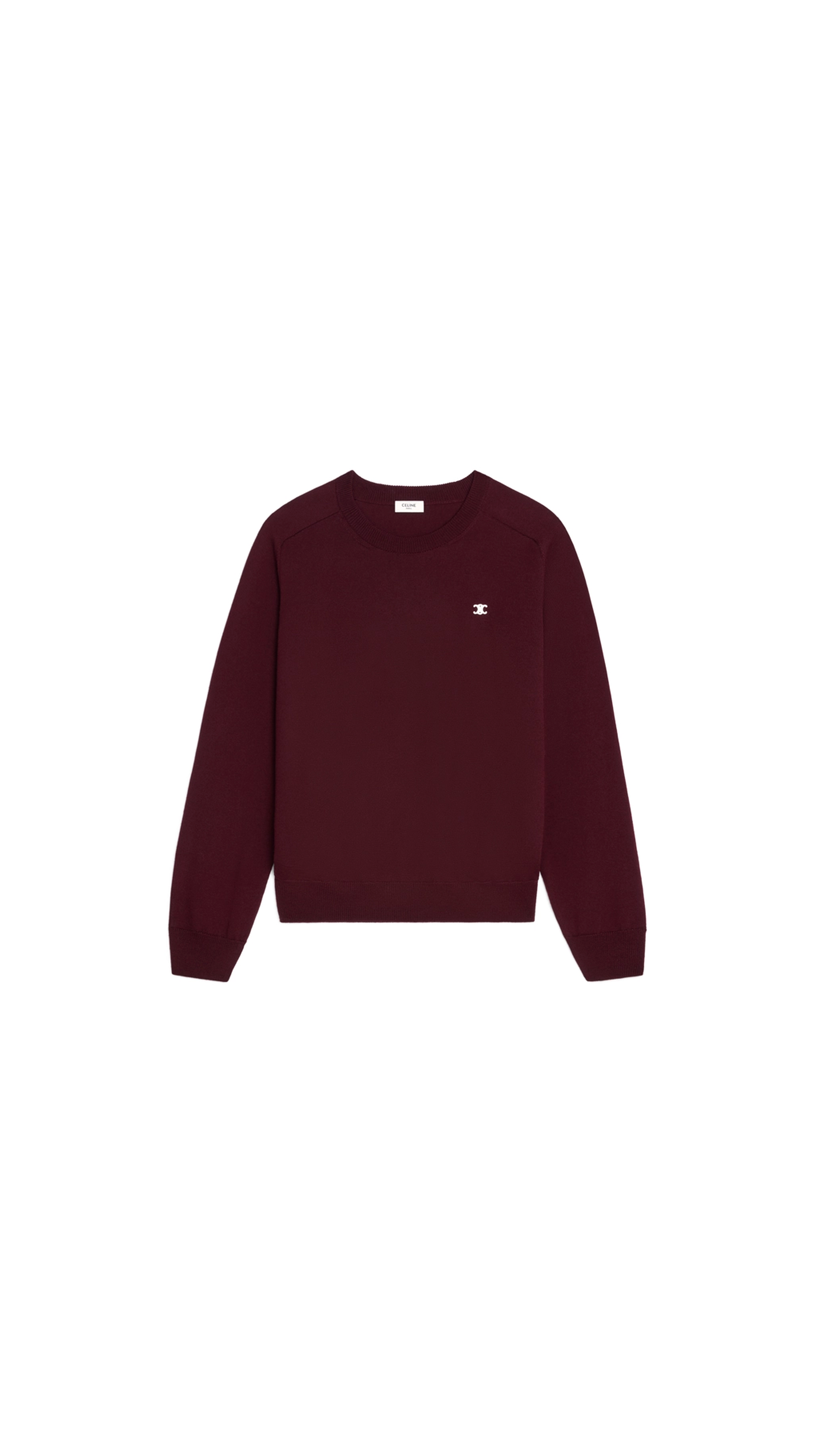 Triomphe Crewneck Sweater in Wool - Burgundy