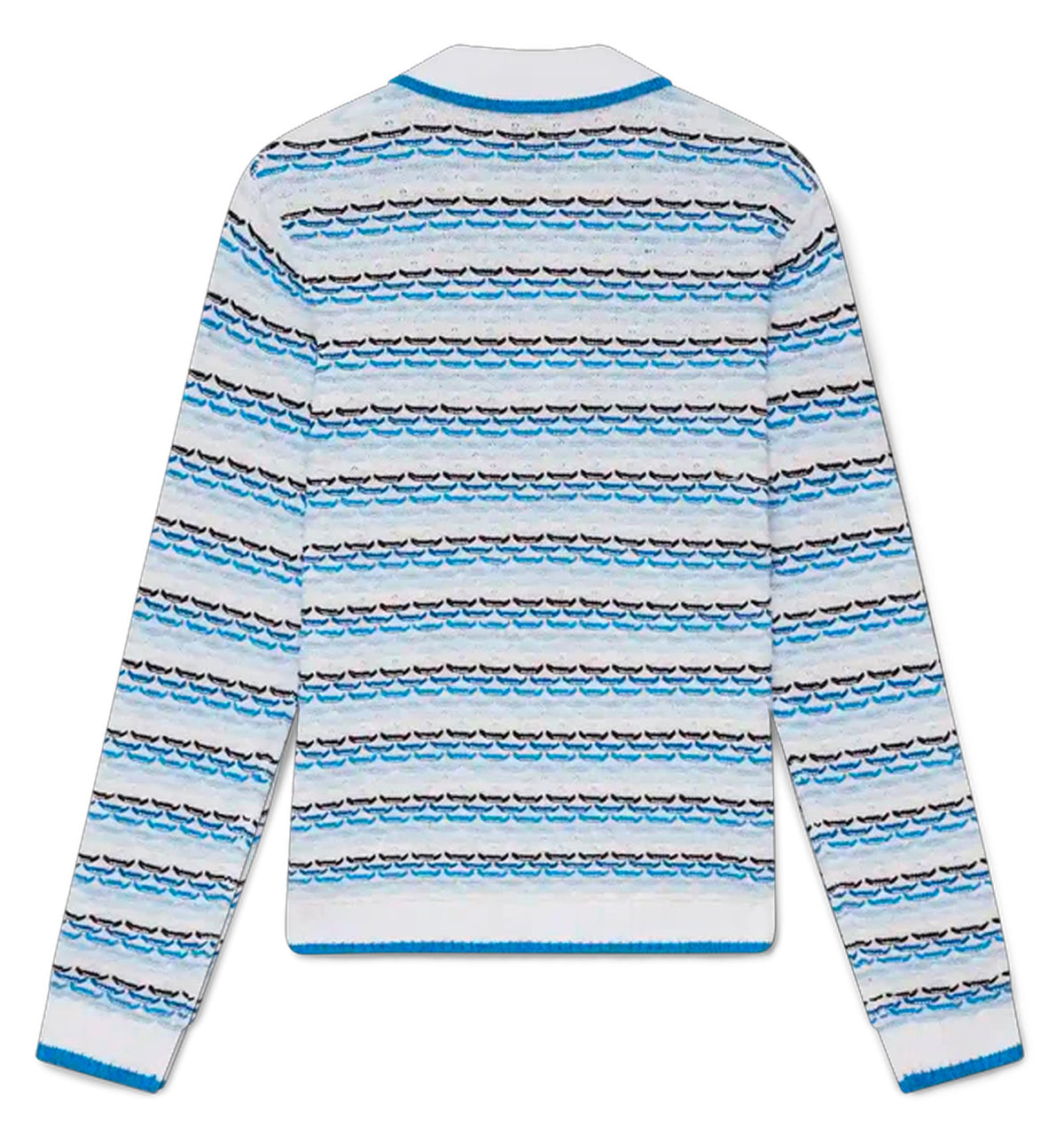Tuck Stitch Long Sleeve Polo Shirt