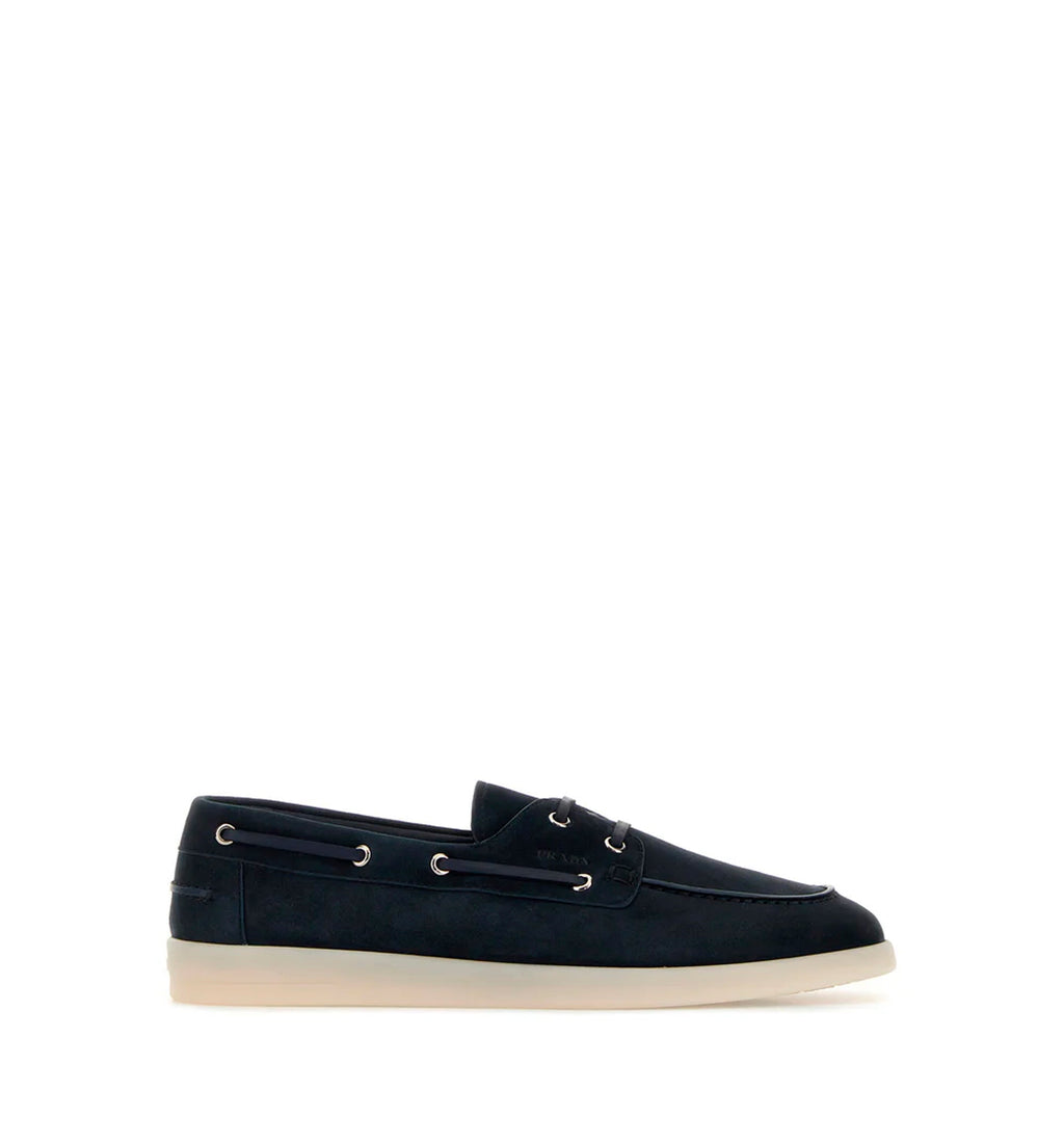 Navy blue suede loafers