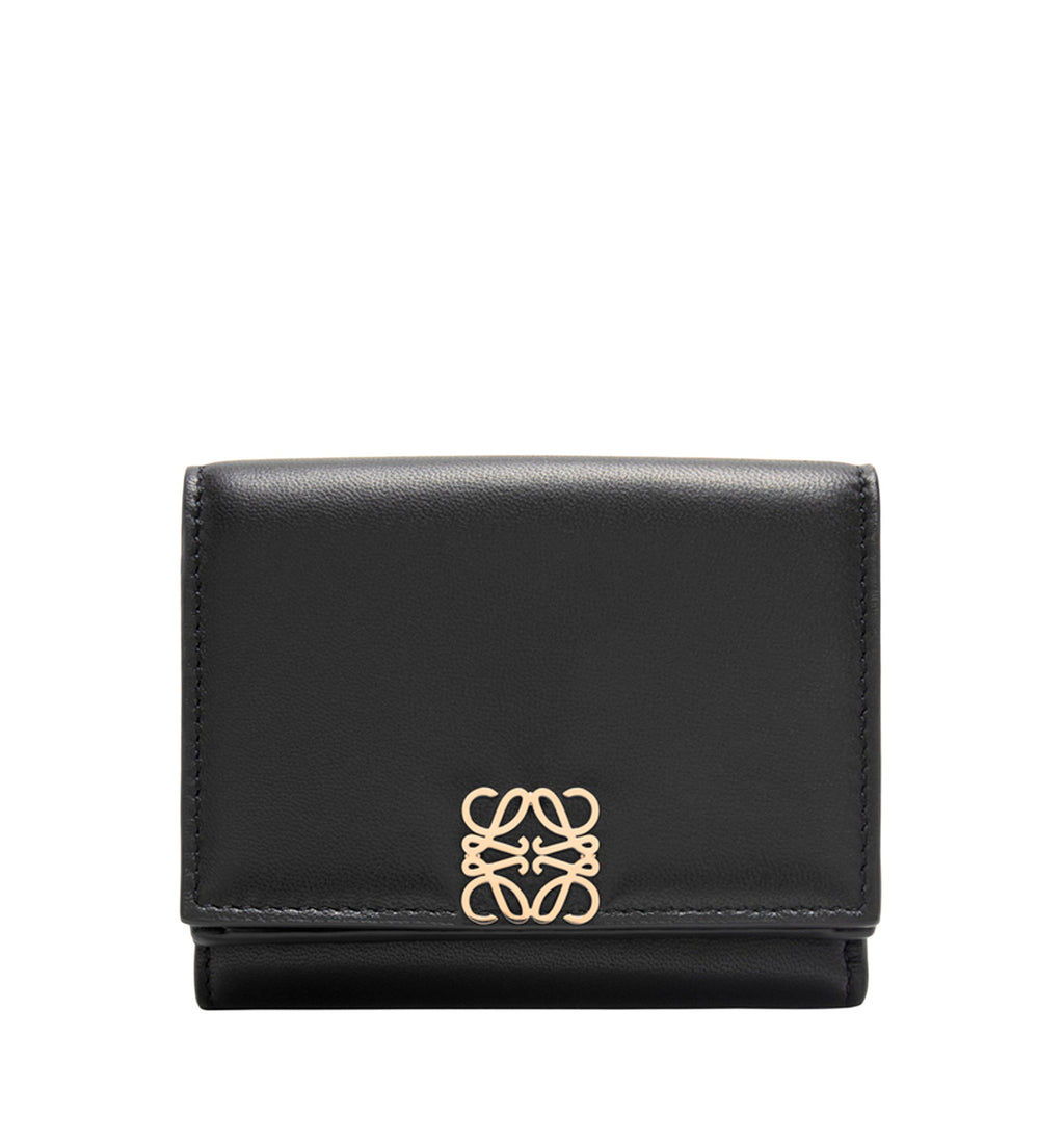 Puffer Anagram trifold wallet in shiny nappa calfskin