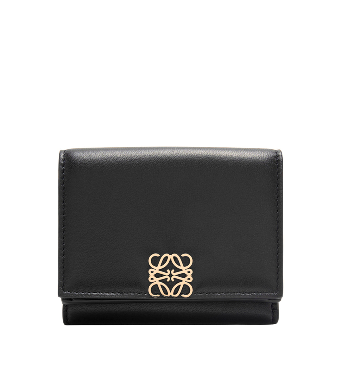 Puffer Anagram trifold wallet in shiny nappa calfskin