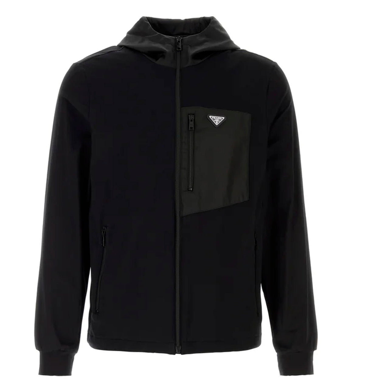 Black stretch cotton sweatshirt