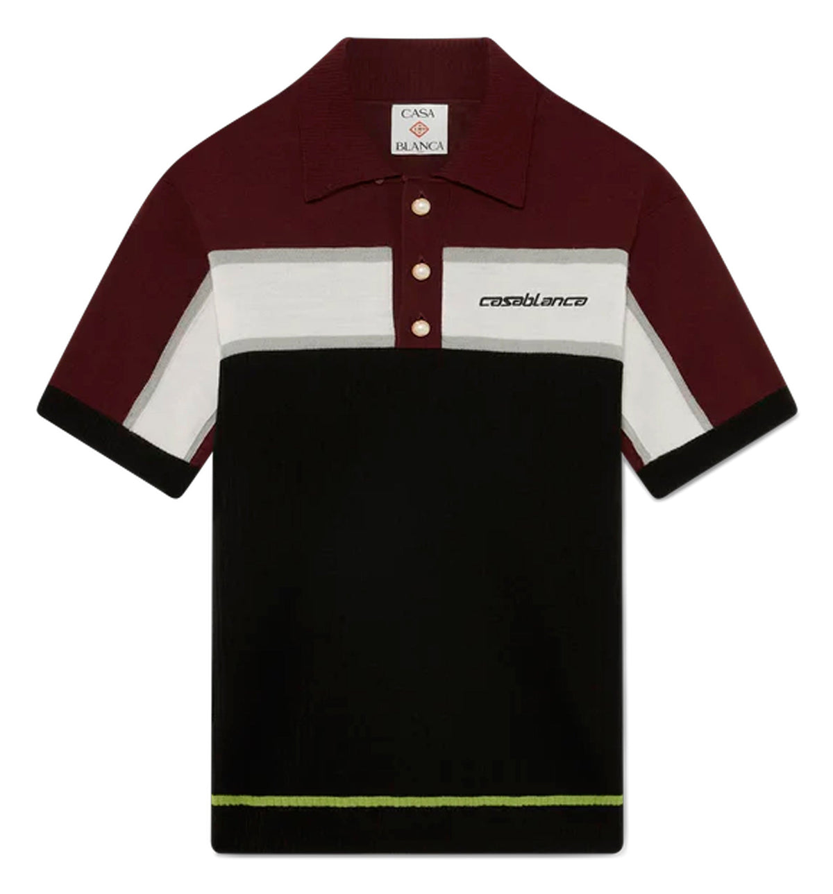 Stripe Merino Knit Polo
