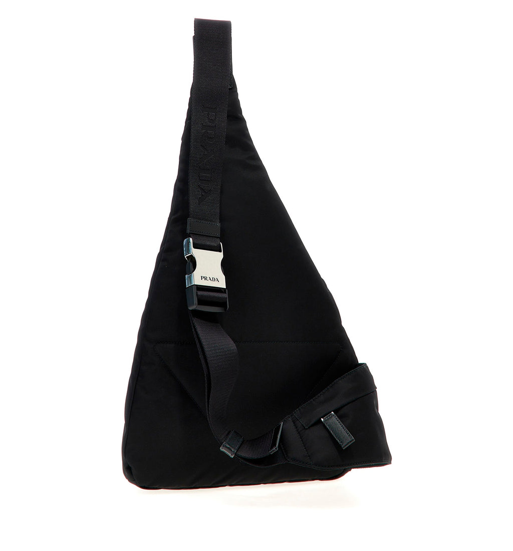 Re-Nylon and leather backpack