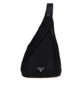 Re-Nylon and leather backpack