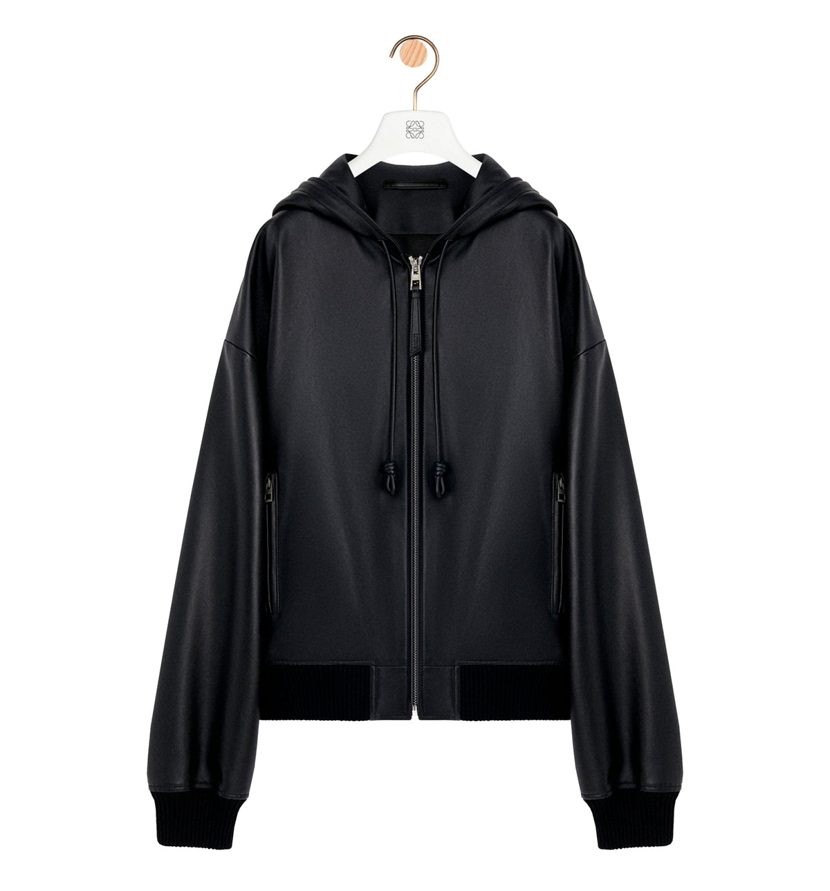 Hooded jacket in nappa lambskin