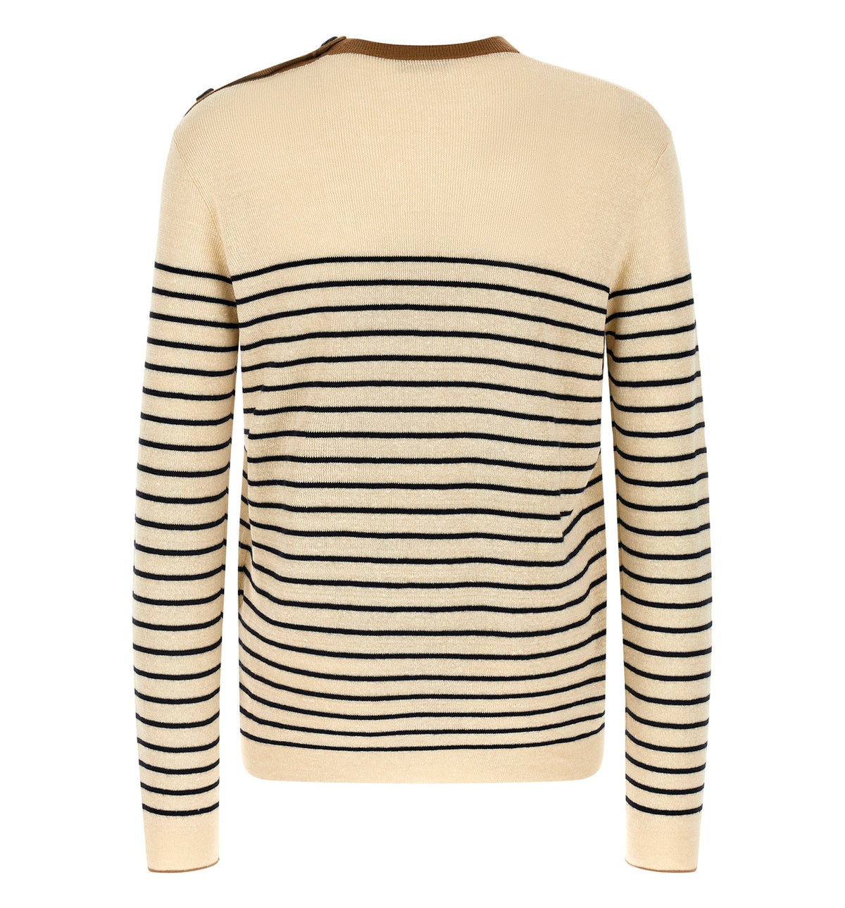 Striped linen and cotton sweater