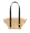 Small Braid basket in iraca palm ad calfskin