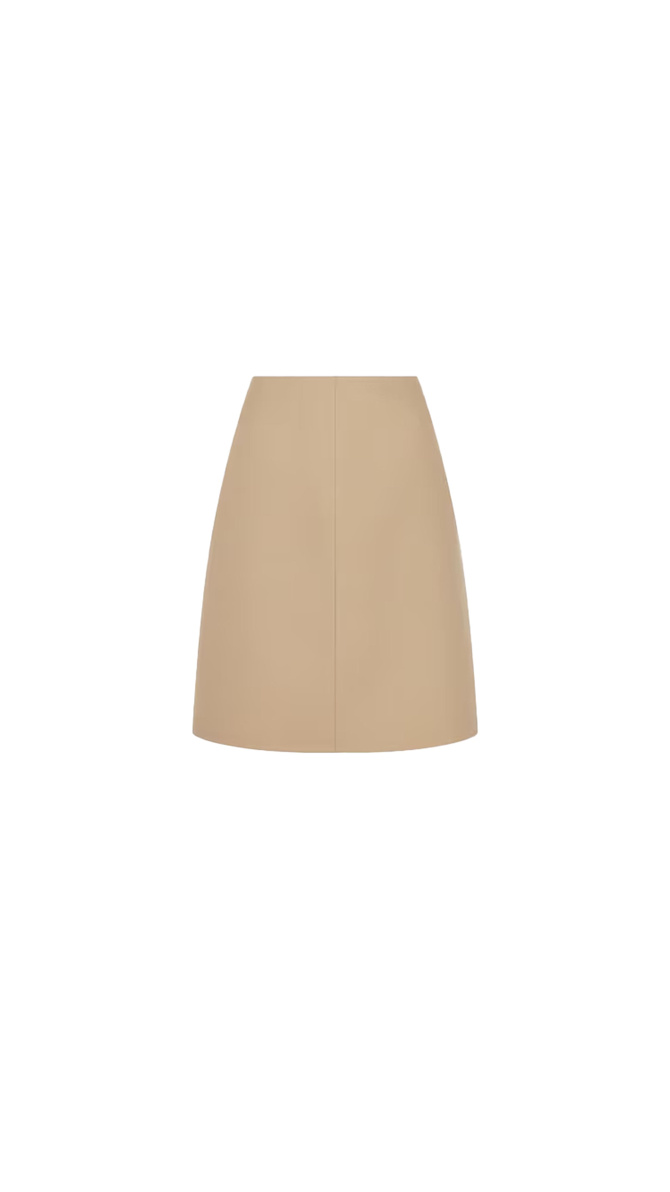 Straight Skirt In Wool And Silk - Beige