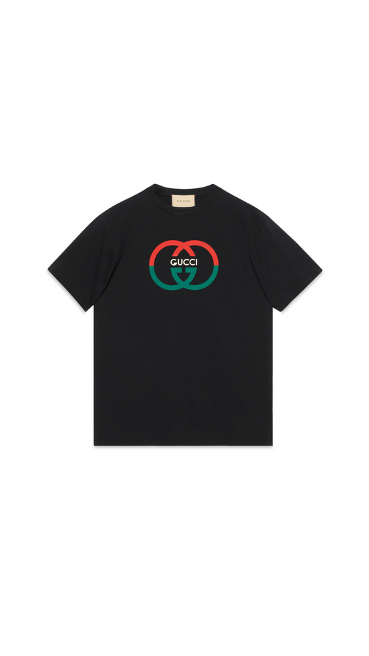 Cotton Jersey Printed T-shirt - Black