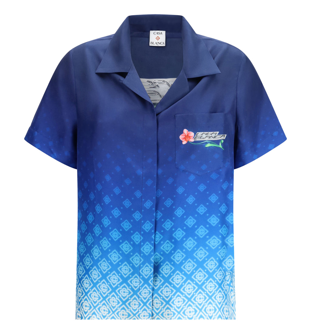 Casablanca Cuban Collar Short Sleeve Shirt