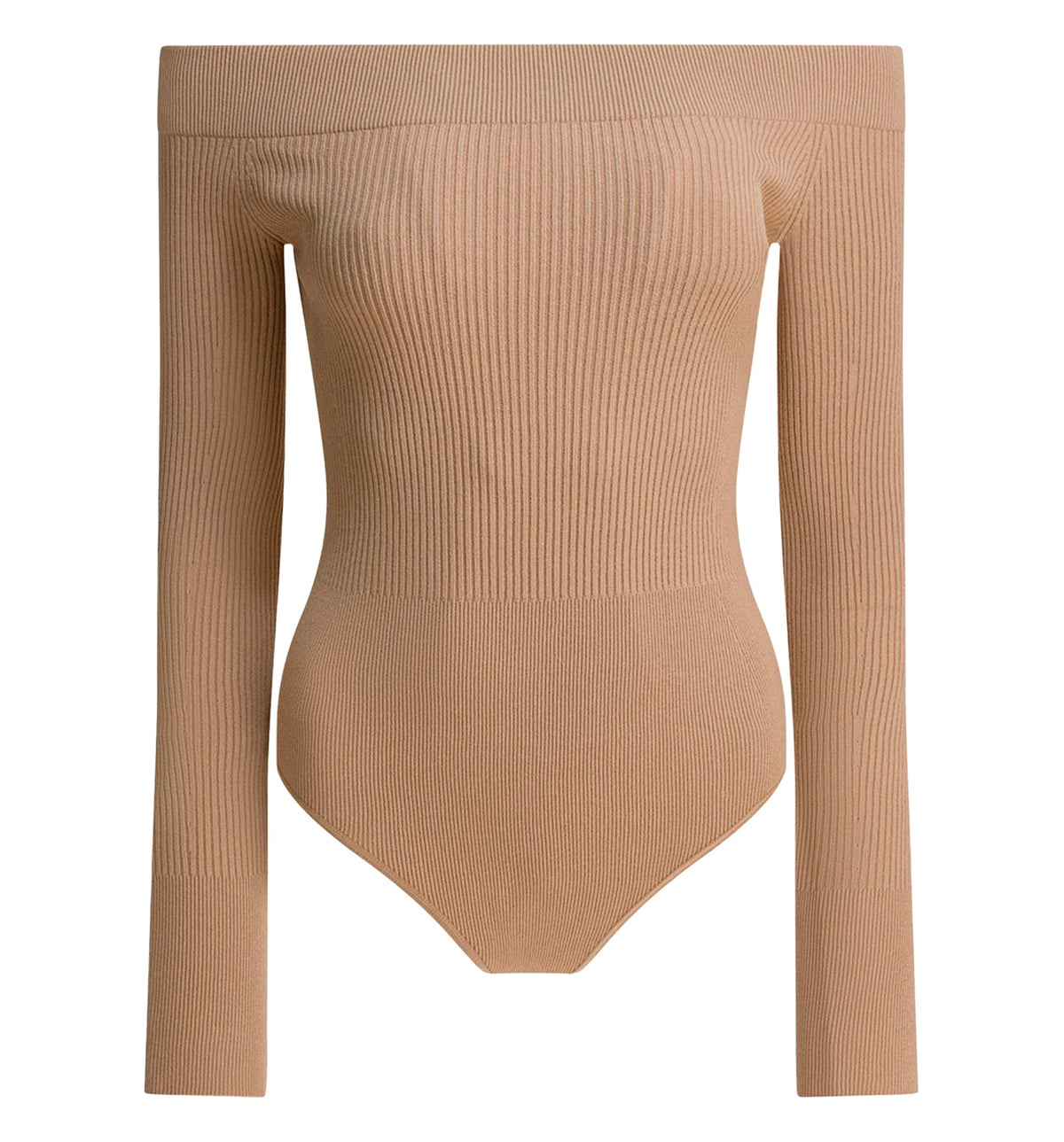 Sculpting Rib Knit Off-shoulder Bodysuit