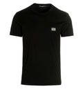 Cotton V-neck T-shirt with branded tag