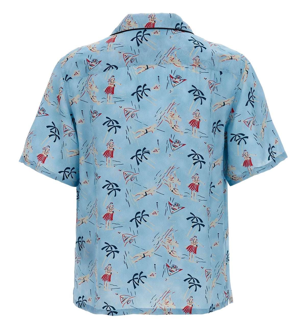 Bowling shirt in printed silk blend