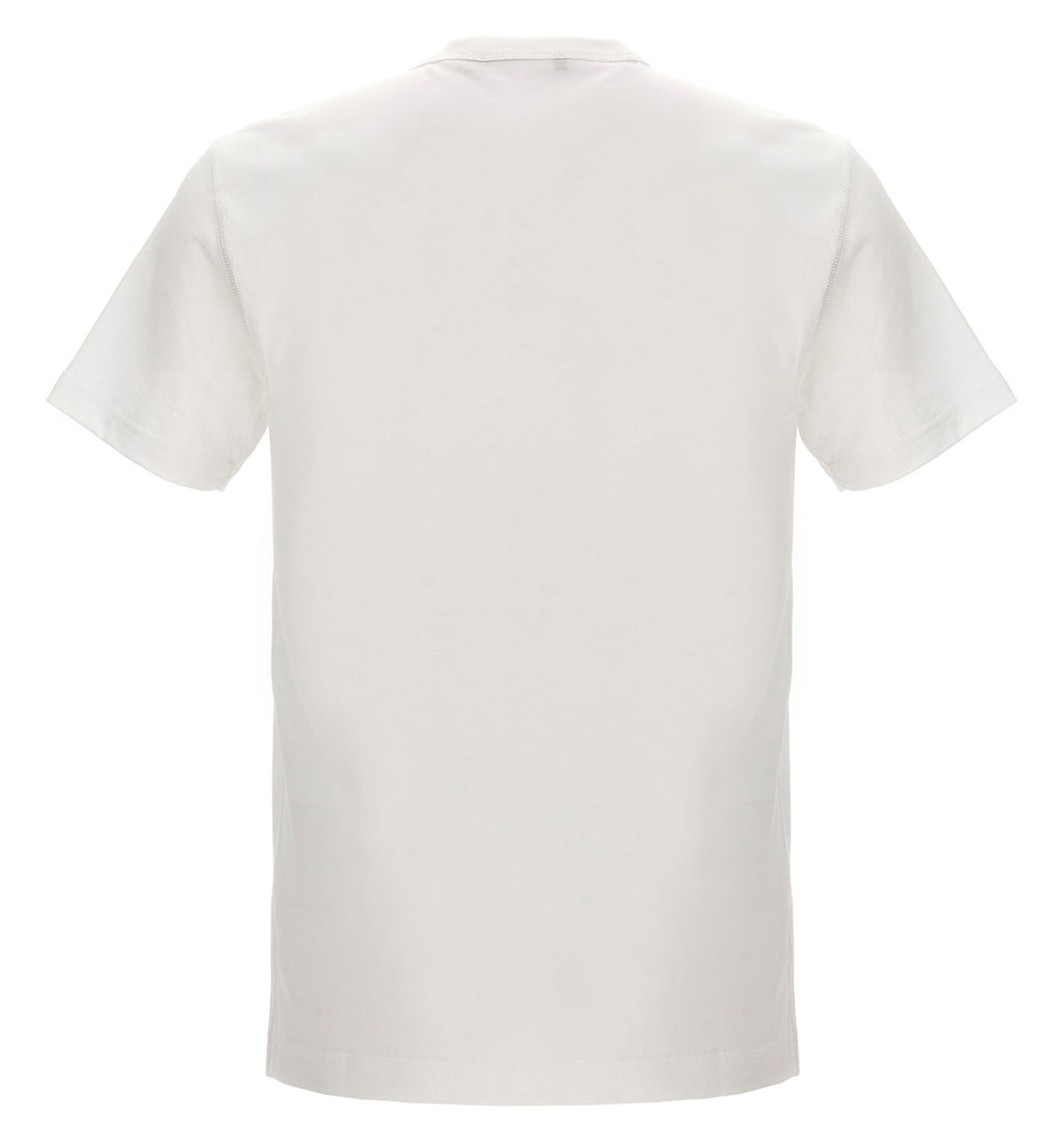 Cotton V-neck T-shirt with branded tag