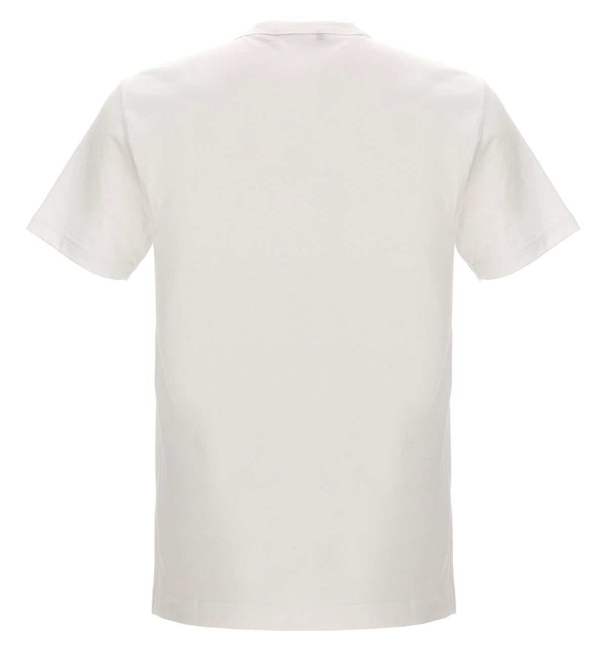 Cotton V-neck T-shirt with branded tag
