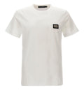 Cotton V-neck T-shirt with branded tag