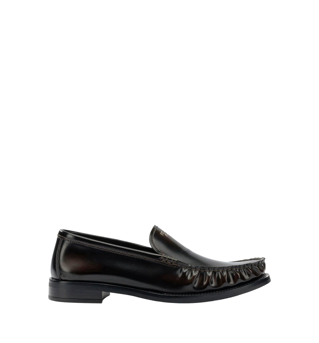 Brushed leather loafers