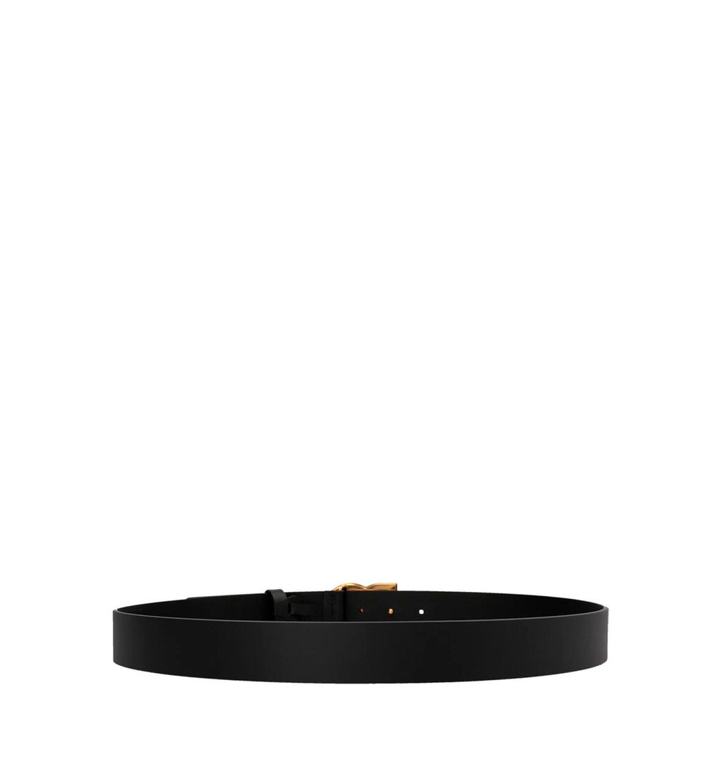 Lux leather belt with crossover DG logo buckle