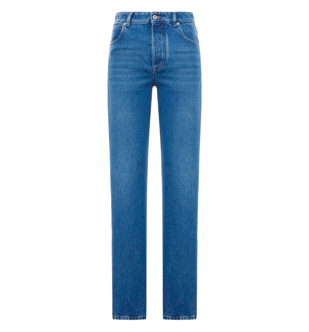 Medium Indigo Straight Jeans