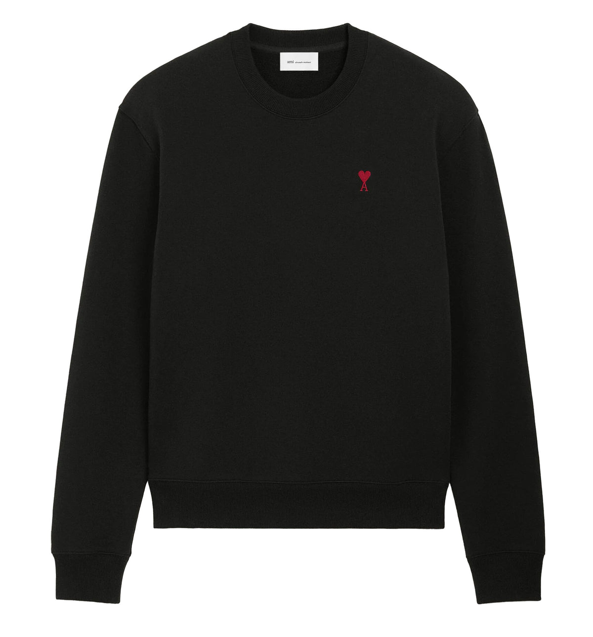 Black cotton sweatshirt with Ami de Coeur