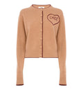 Fitted logo cardigan in a wool & cashmere knit
