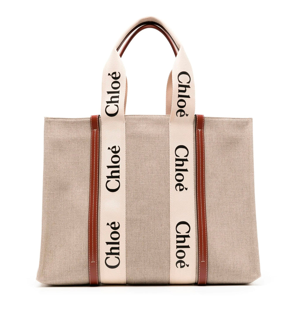 Chloé bag in canvas and leather with embroidered logo
