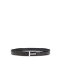 Crocodile-embossed Leather Belt
